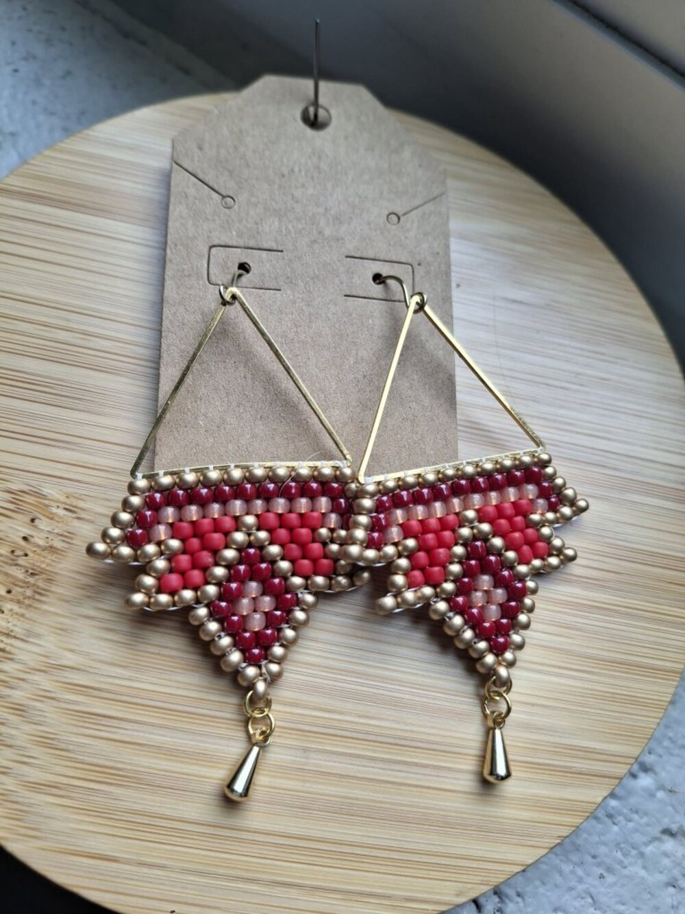 Hand Beaded Lotus Earrings